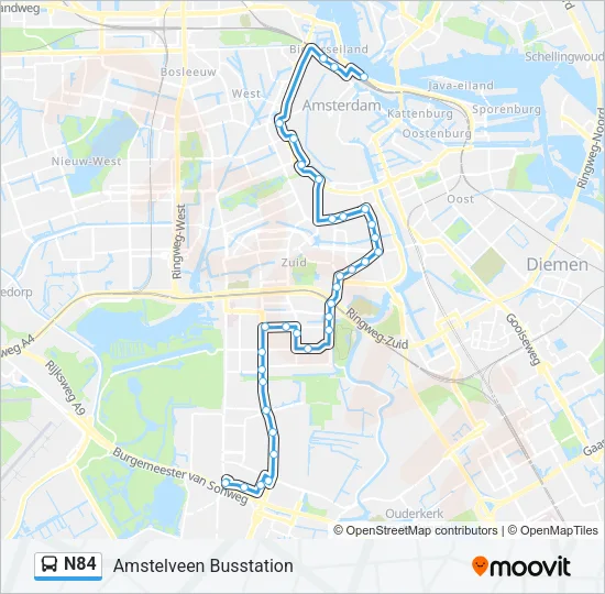 N84 Bus Line Map