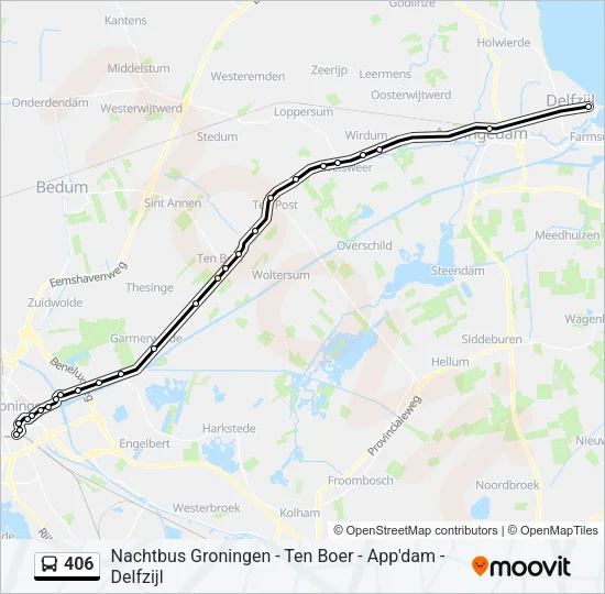406 Bus Line Map