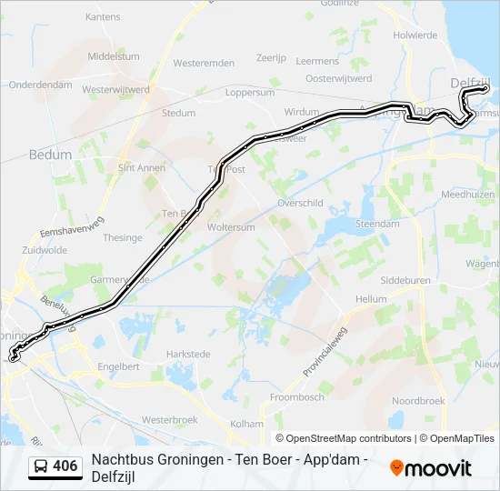 406 Bus Line Map