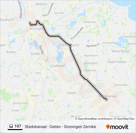 107 Bus Line Map