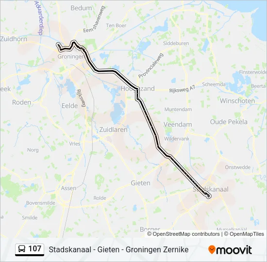 107 Bus Line Map