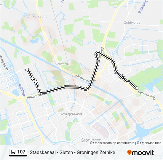 Buslinie 107 Karte