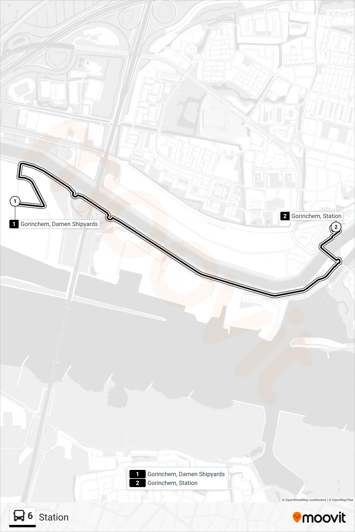 Lijn 6 (bus, Station): route en haltes op de kaart