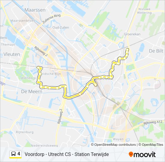 Bus 4 lijnkaart