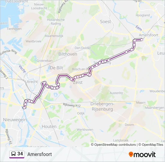 34 Bus Line Map
