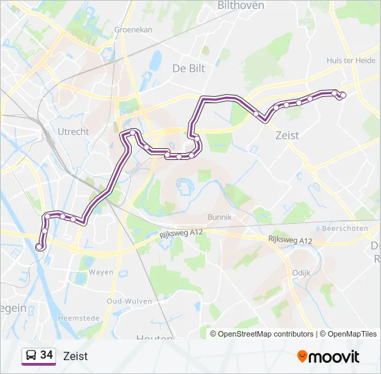 34 Bus Line Map