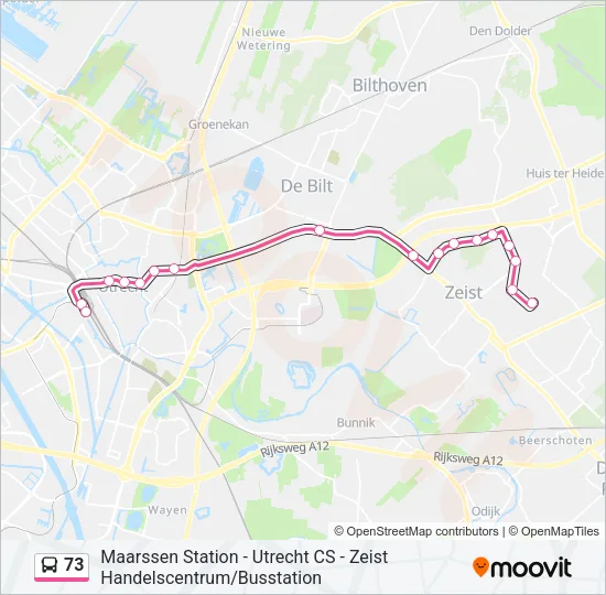 73 Bus Line Map