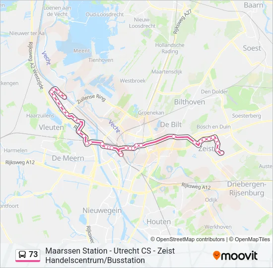 73 Bus Line Map