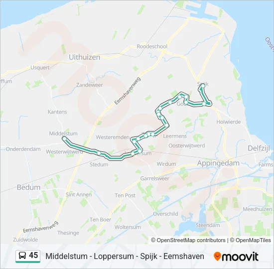 45 Bus Line Map