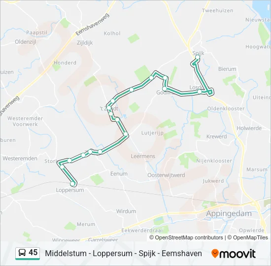 45 Bus Line Map