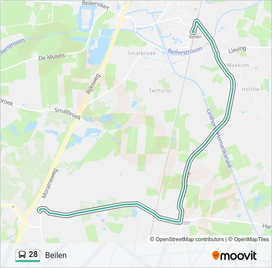 28 Bus Line Map