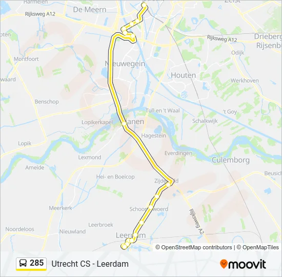 285 Bus Line Map
