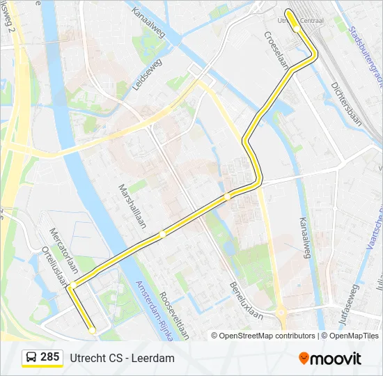 285 Bus Line Map