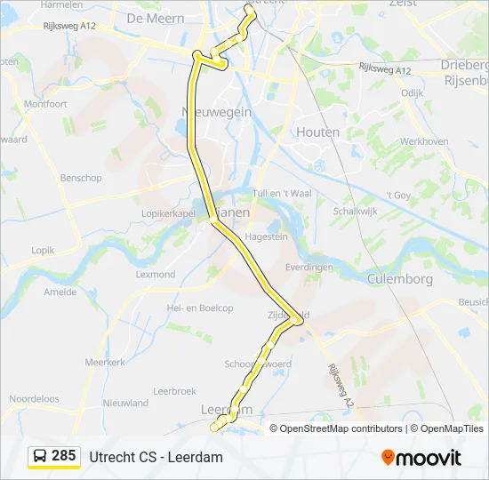 285 Bus Line Map