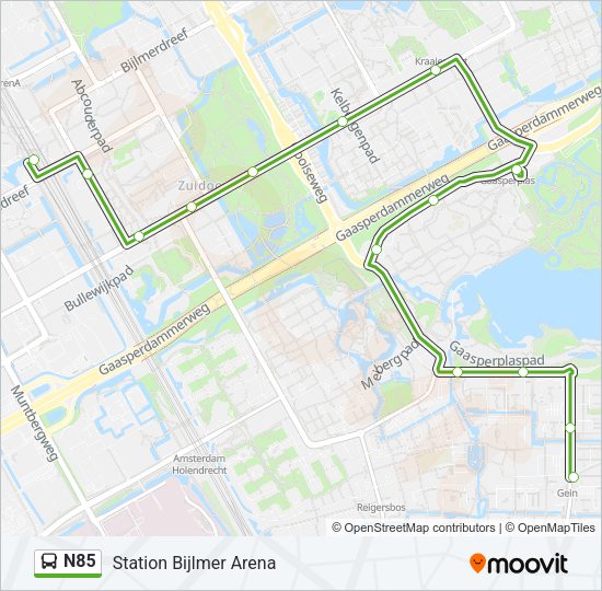 N85 Bus Line Map