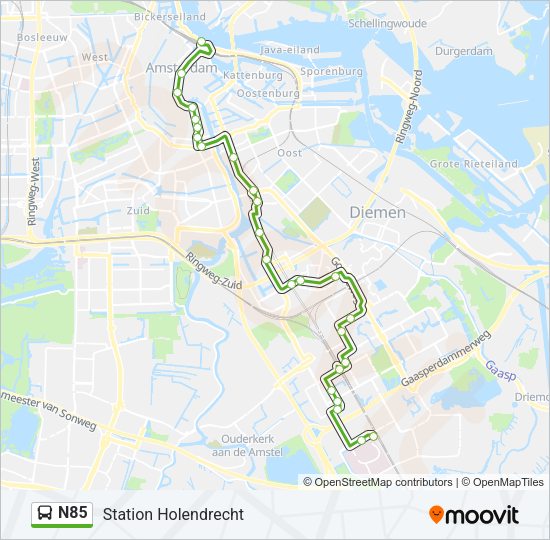 N85 Bus Line Map