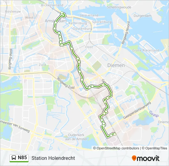 N85 Bus Line Map