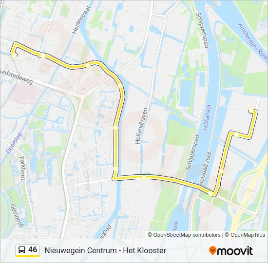 46 Bus Line Map
