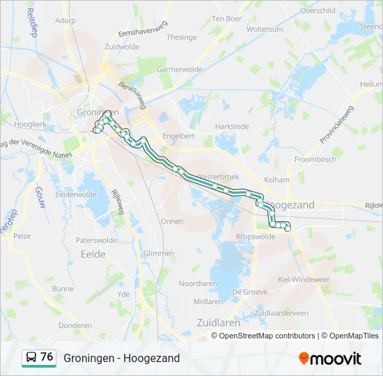 76 Bus Line Map