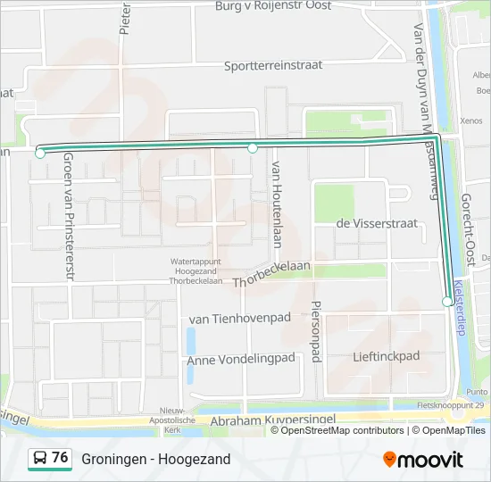 76 Bus Line Map