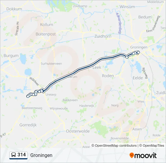 314 Bus Line Map
