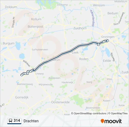 314 Bus Line Map