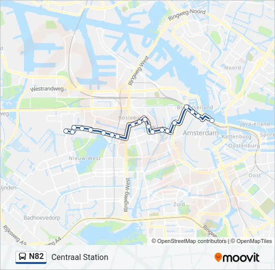 N82 Bus Line Map