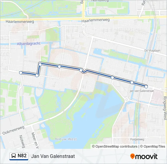 N82 Bus Line Map