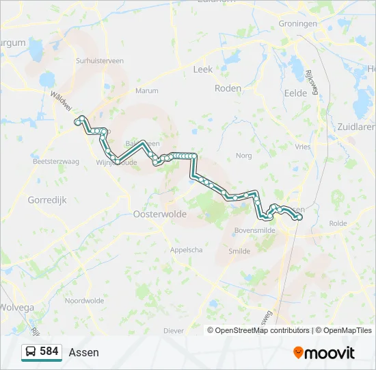 584 Bus Line Map