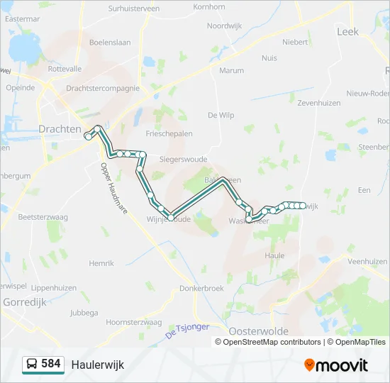 584 Bus Line Map