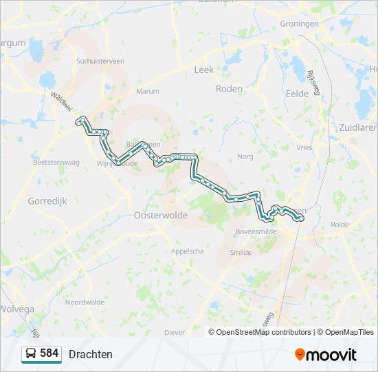 584 bus Line Map