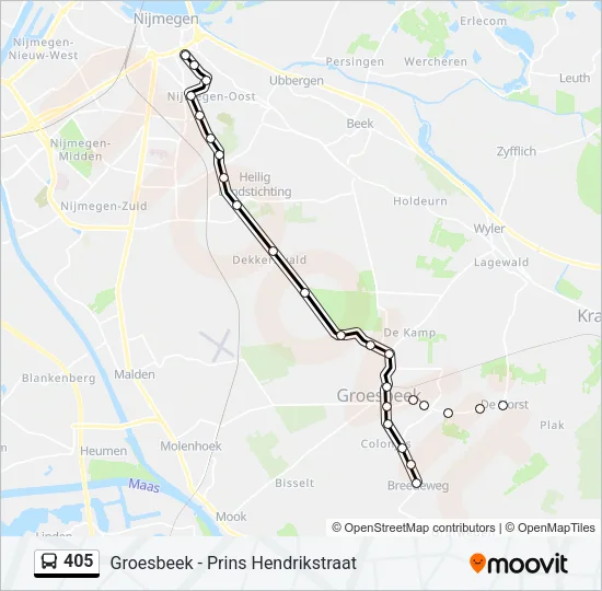 405 Bus Line Map