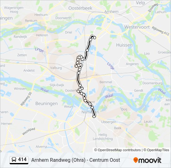 414 Bus Line Map