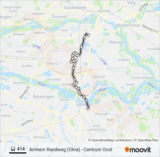 414 Bus Line Map