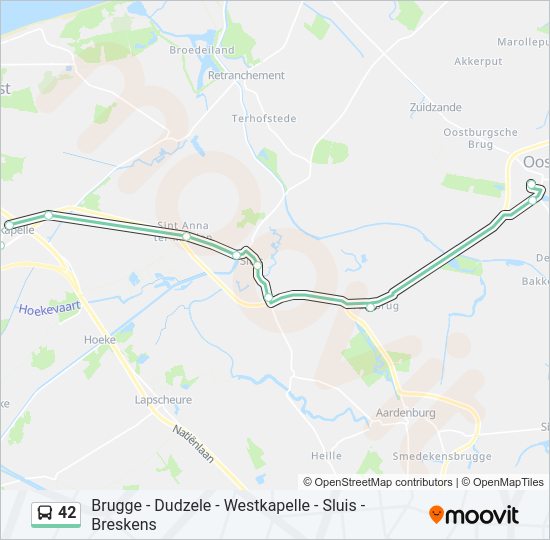 Bus 42 lijnkaart