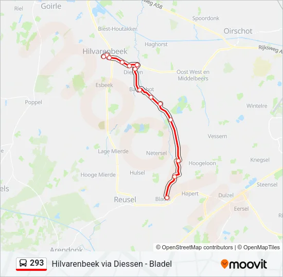 293 Bus Line Map