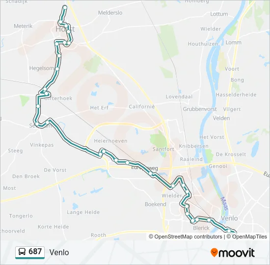 687 Bus Line Map