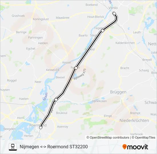 Trein STOPTREIN RS11 lijnkaart