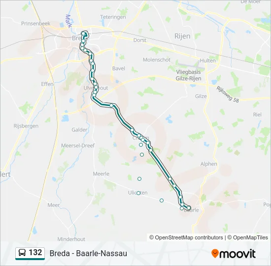 132 Bus Line Map