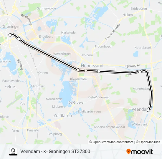 STOPTREIN RS7 Train Line Map