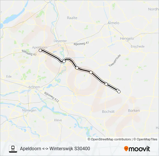 SNELTREIN RE30 Train Line Map