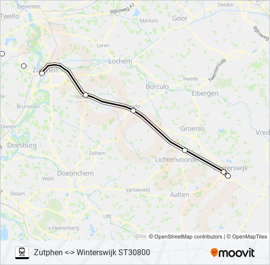 Trein STOPTREIN RS31 lijnkaart