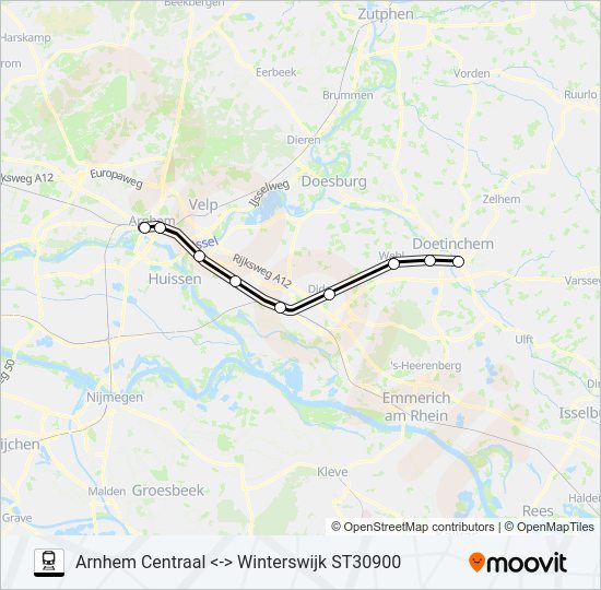 Trein STOPTREIN RS32 lijnkaart
