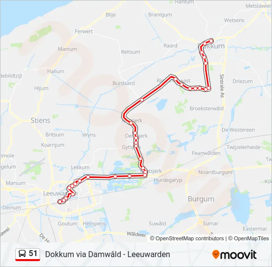 51 Bus Line Map