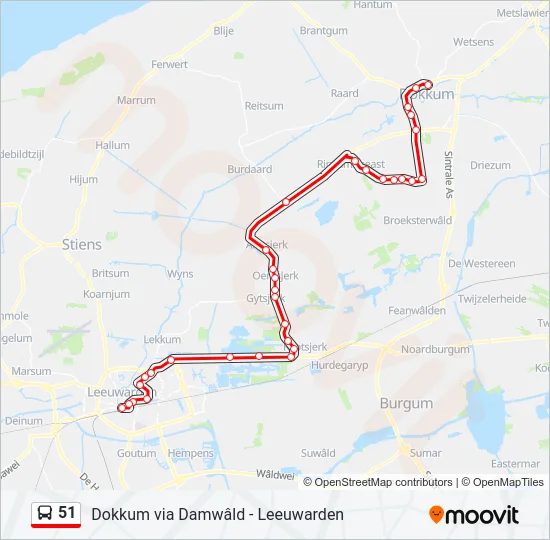 51 Bus Line Map
