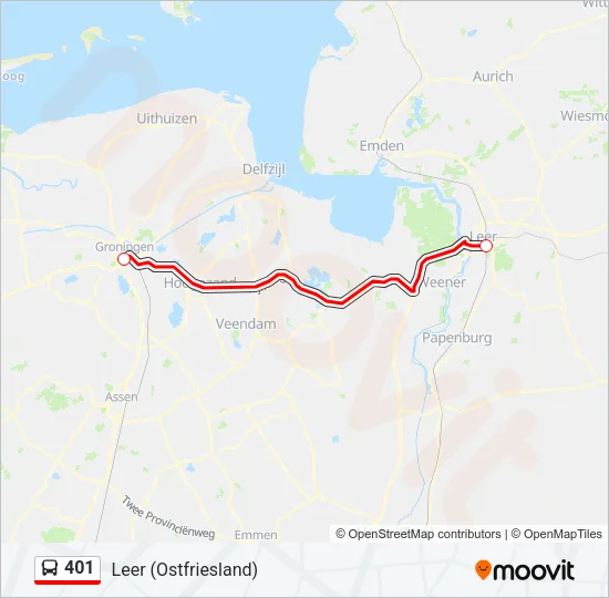 401 Bus Line Map