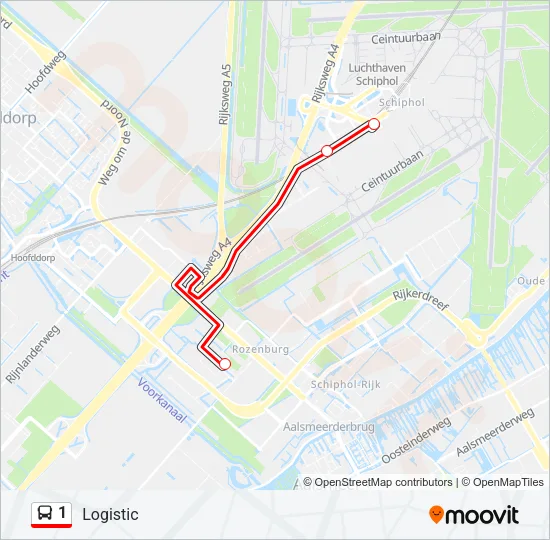 1 Bus Line Map