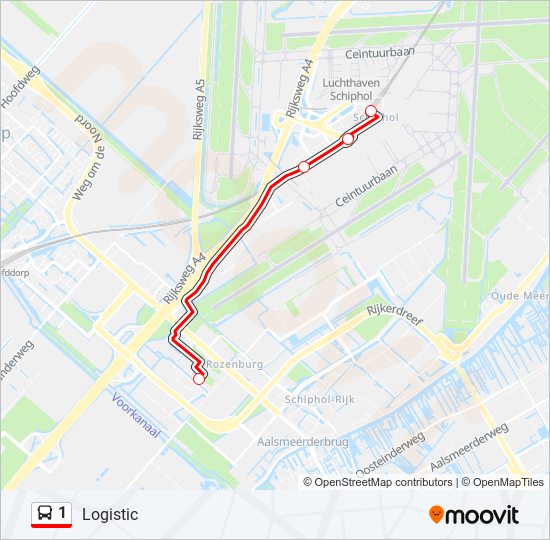 1 bus Line Map