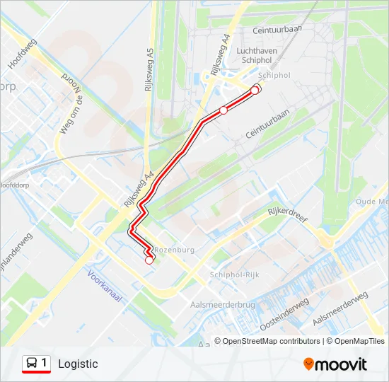 1 Bus Line Map