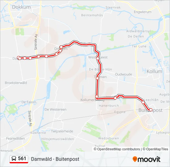 561 Bus Line Map